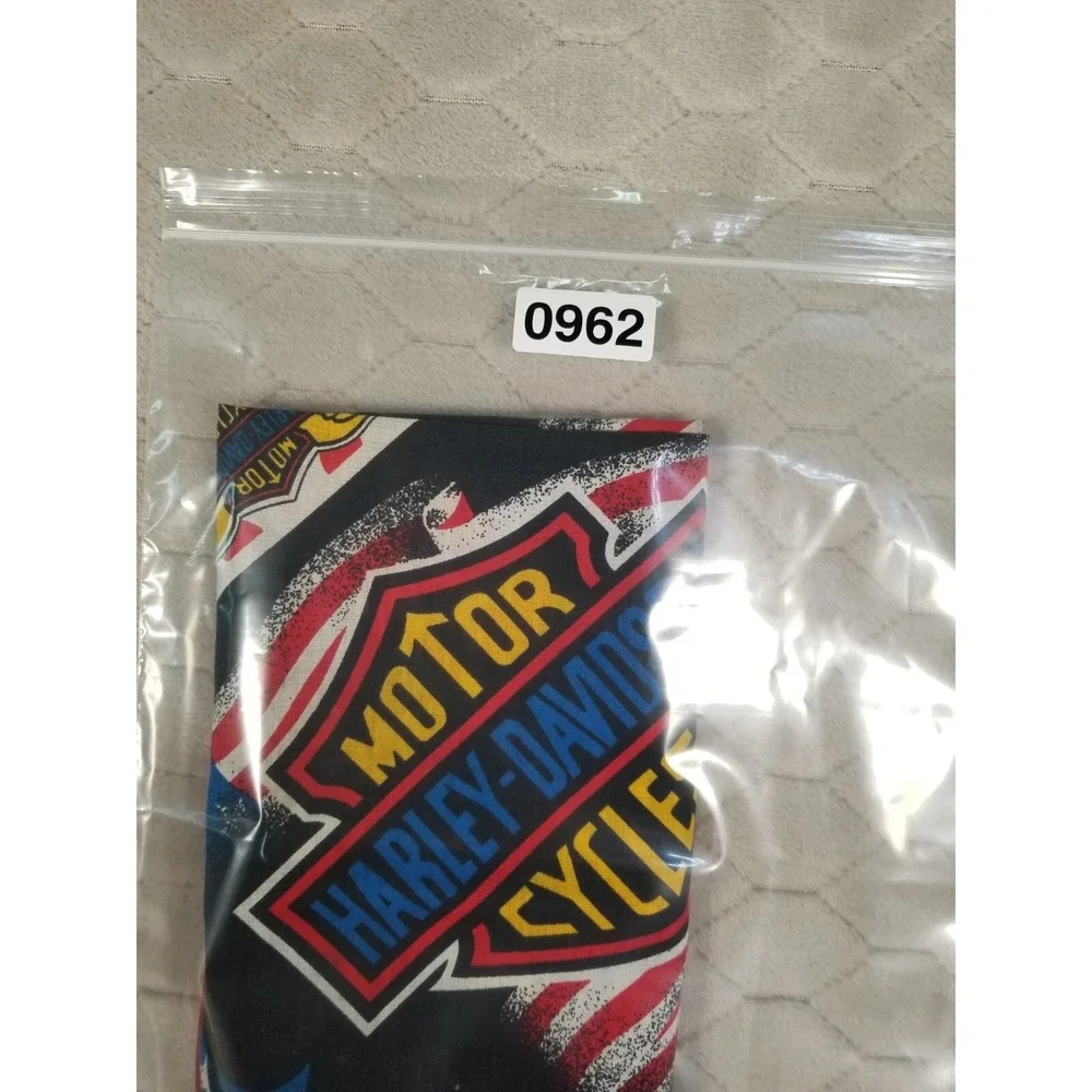 VTG‎ Harley Davidson Bandana DOUBLE BAR & SHIELD USA FLAG USA Flaws See Pics